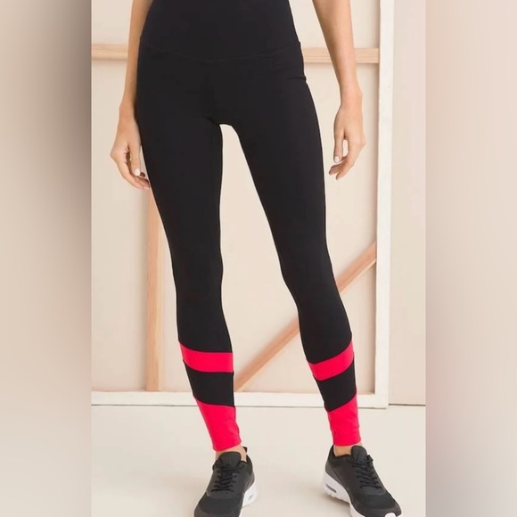 Chico's Pants - Chico's Black Zenergy So Slimming Leggings with Red Stripes
